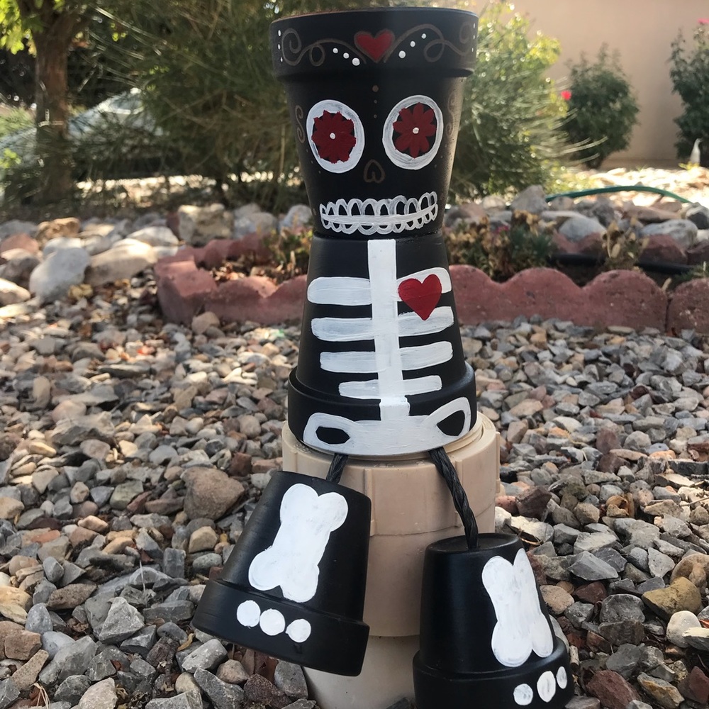 Sugar Skull Flower Pot